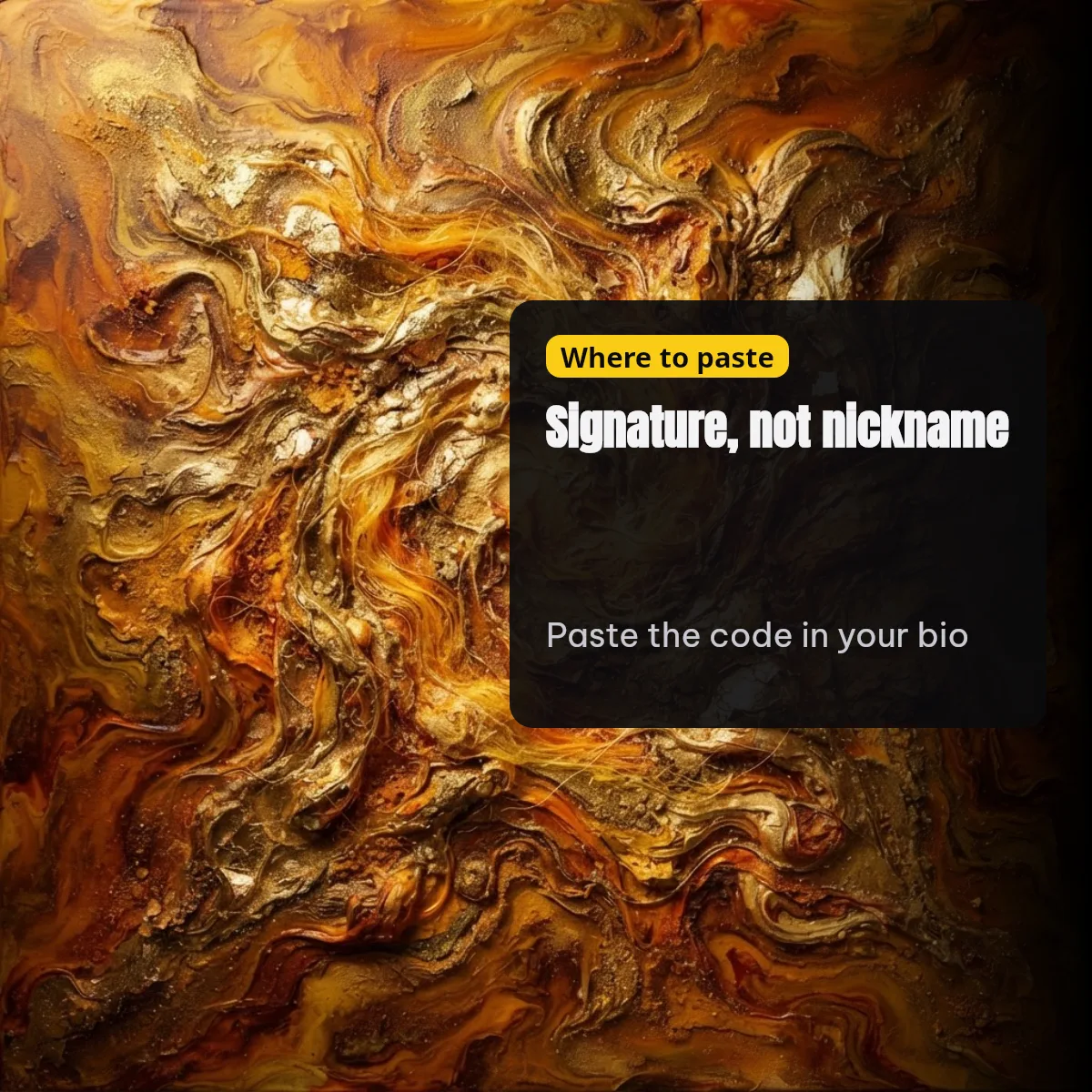 Free Fire color code belongs in the signature or bio, shown on a golden texture