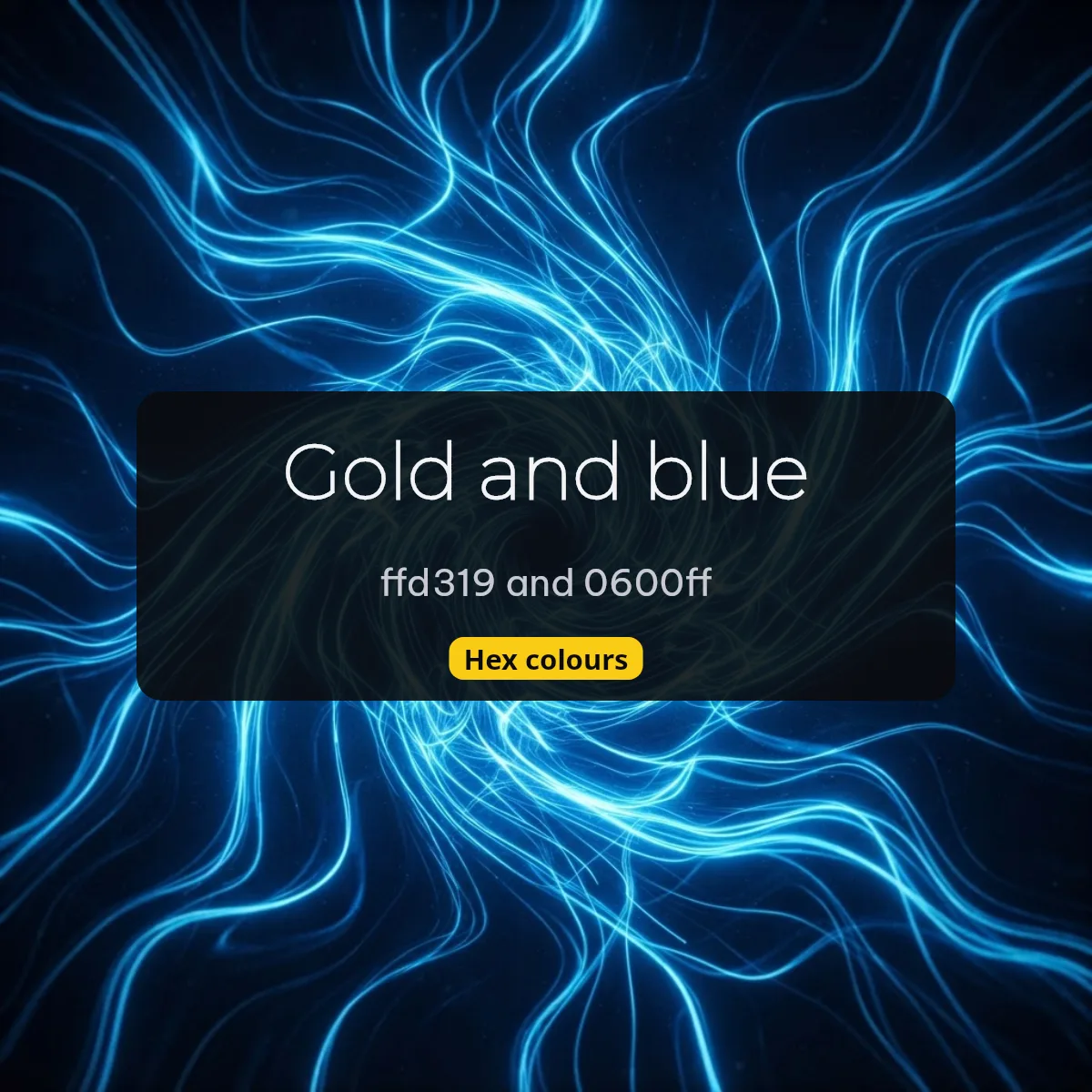 Gold ffd319 and blue 0600ff hex colours for a Free Fire color code